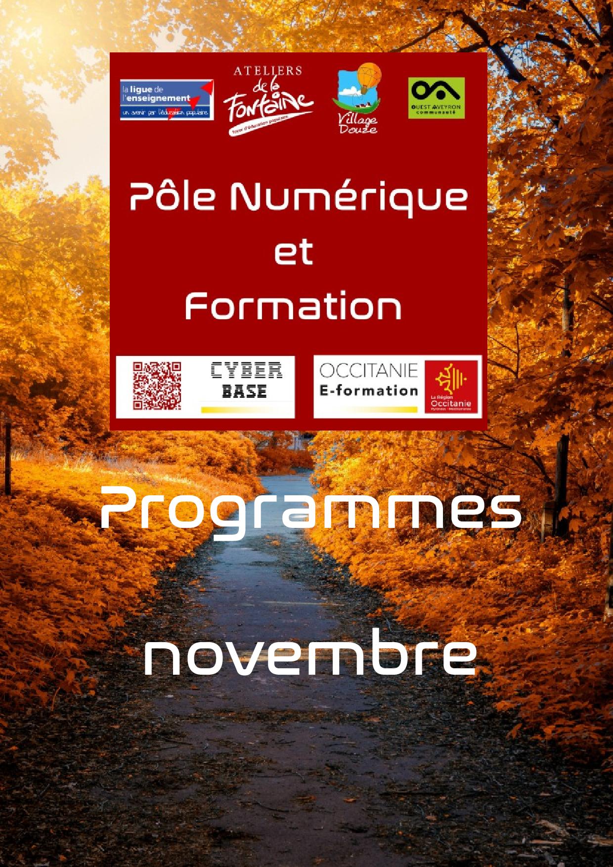 En novembre au pôle numérique et formation - Les ateliers de la fontaine